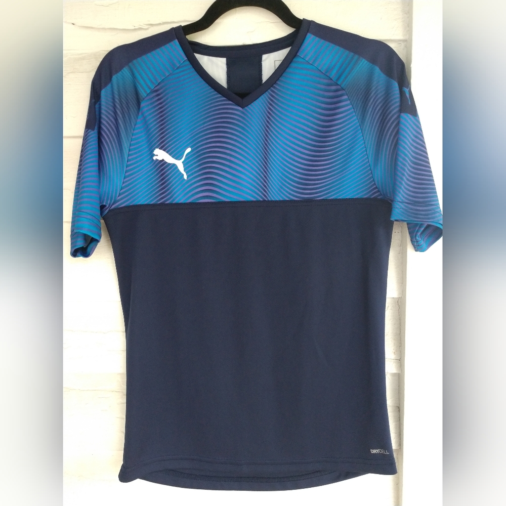 Puma dryCell Peacoat Blue Jersey Top Size Small Unisex Sporty Athletic - Picture 3 of 12